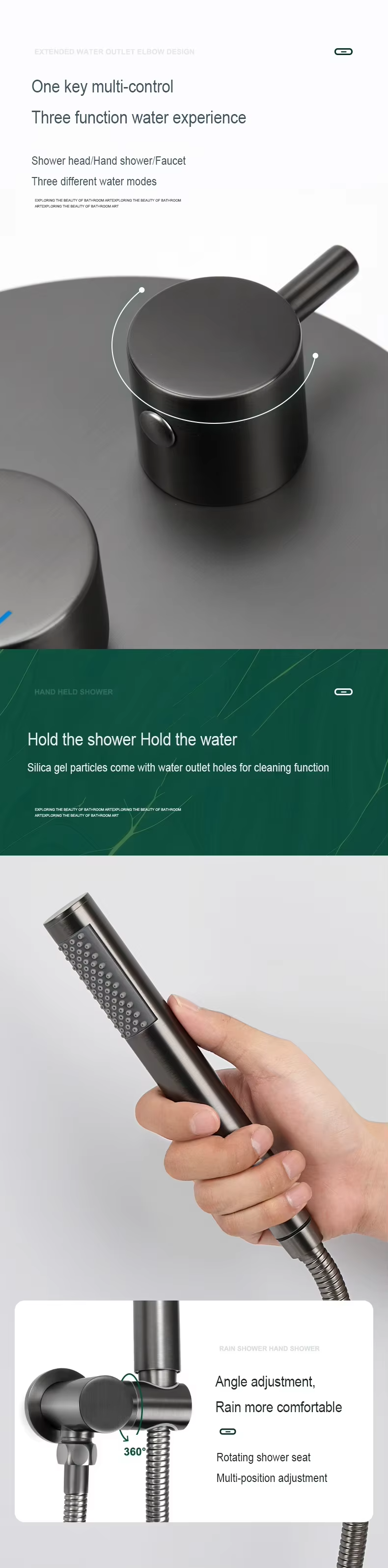 Matte Black Concealed Shower Set
