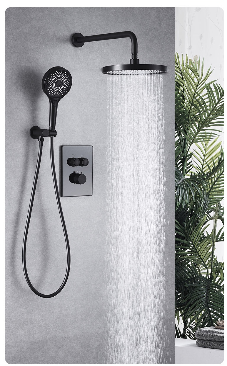 Concealed Luxury Round Thermostatic Shower Set