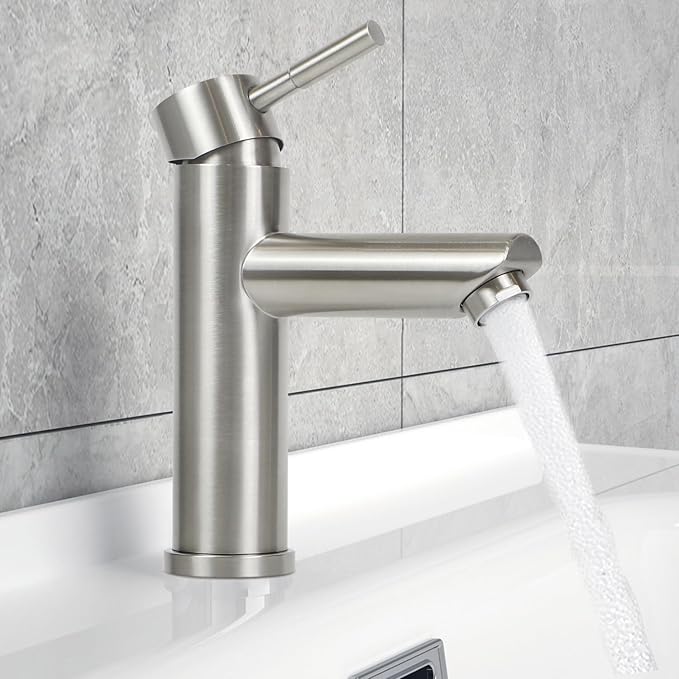 Single Handle Bathroom Basin Faucet – Hot & Cold Mixer Tap | High Pressure Stainless Steel Faucet for Sink & Kitchen