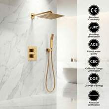 Luxury Matte Black Shower Faucet Set – Waterfall & Rainfall Mixer System | Concealed Brass Valve for Villa & Hotel Bathrooms
