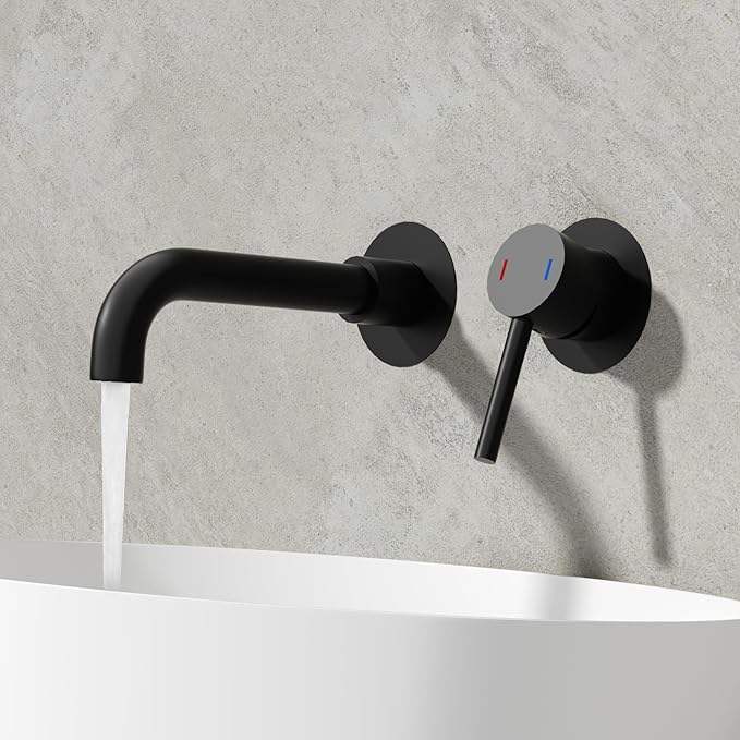 Wall-Mounted Bathtub Faucet with Concealed SUS304 Stainless Steel Body, 2-Hole Bathroom Mixer Tap