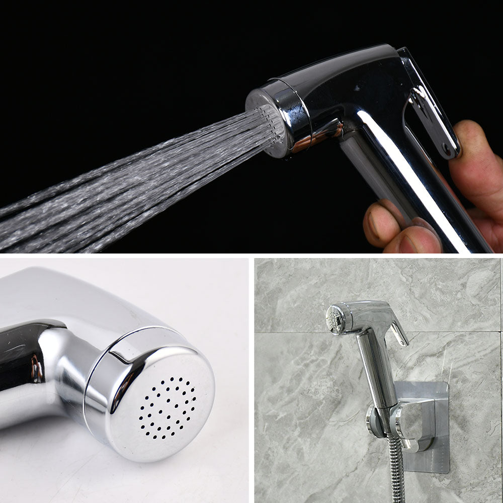 Handheld Bidet Sprayer for Toilet – Chrome ABS Bathroom Hand Held Shattaf Shower Head